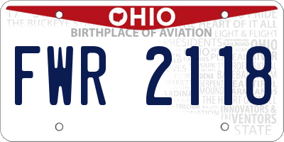 OH license plate FWR2118