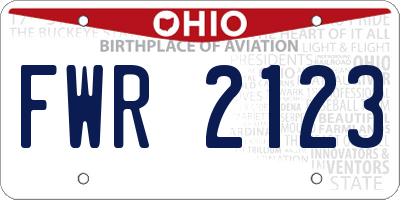 OH license plate FWR2123