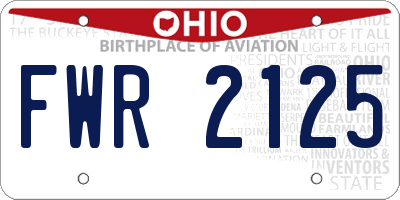 OH license plate FWR2125