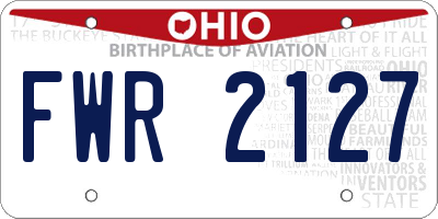 OH license plate FWR2127
