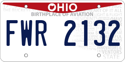 OH license plate FWR2132