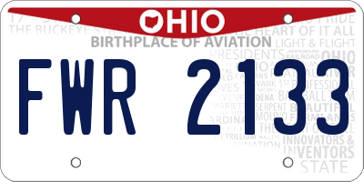 OH license plate FWR2133