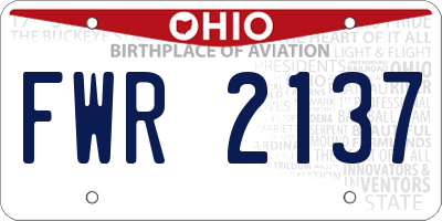 OH license plate FWR2137
