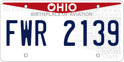 OH license plate FWR2139