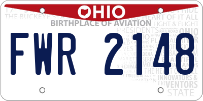 OH license plate FWR2148
