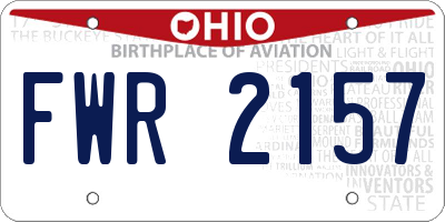 OH license plate FWR2157