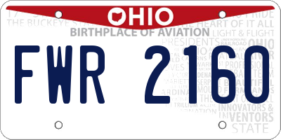 OH license plate FWR2160