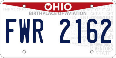 OH license plate FWR2162