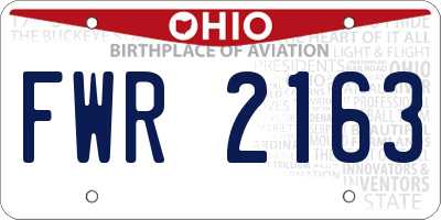 OH license plate FWR2163