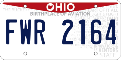 OH license plate FWR2164