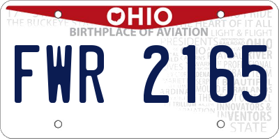 OH license plate FWR2165
