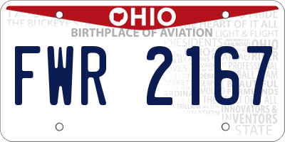 OH license plate FWR2167