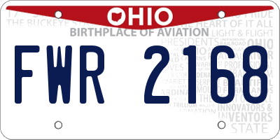 OH license plate FWR2168
