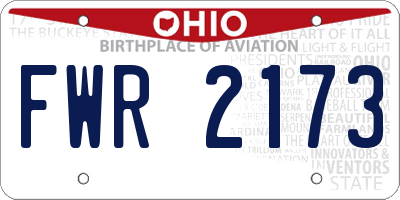 OH license plate FWR2173