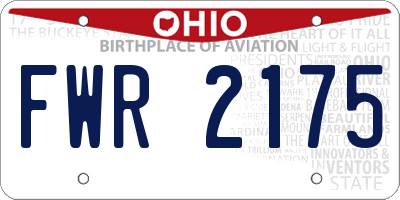 OH license plate FWR2175