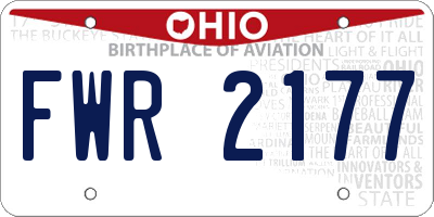 OH license plate FWR2177