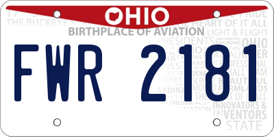OH license plate FWR2181