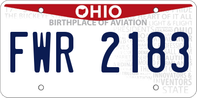 OH license plate FWR2183