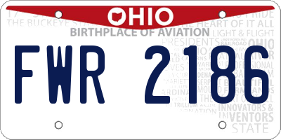 OH license plate FWR2186