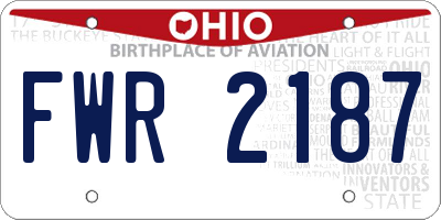 OH license plate FWR2187