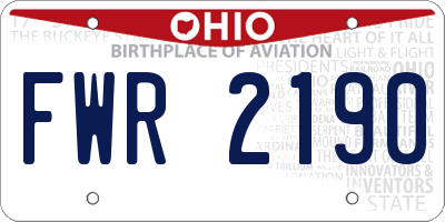 OH license plate FWR2190