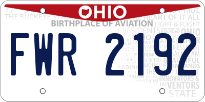 OH license plate FWR2192