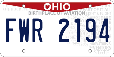OH license plate FWR2194