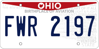 OH license plate FWR2197