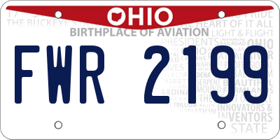 OH license plate FWR2199