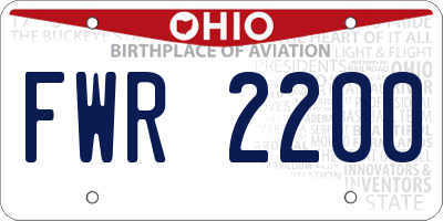 OH license plate FWR2200
