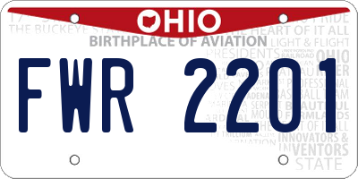 OH license plate FWR2201
