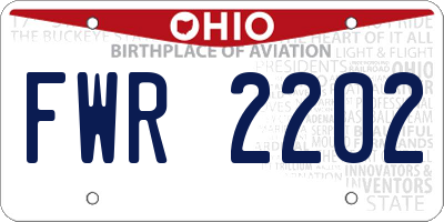 OH license plate FWR2202