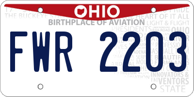 OH license plate FWR2203