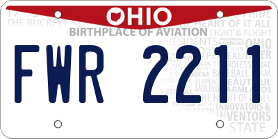 OH license plate FWR2211