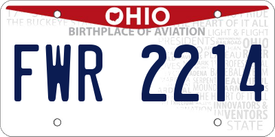 OH license plate FWR2214