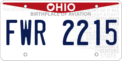 OH license plate FWR2215