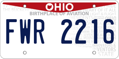 OH license plate FWR2216