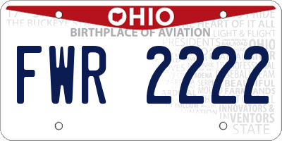 OH license plate FWR2222