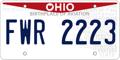 OH license plate FWR2223