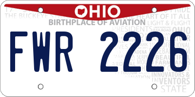 OH license plate FWR2226