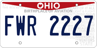 OH license plate FWR2227