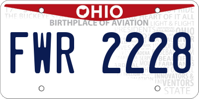 OH license plate FWR2228