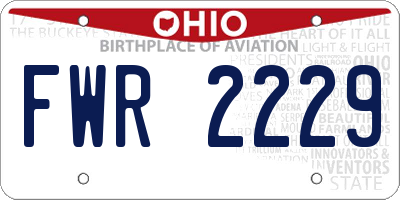 OH license plate FWR2229