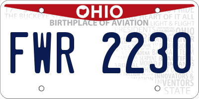 OH license plate FWR2230