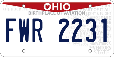 OH license plate FWR2231