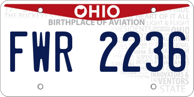 OH license plate FWR2236
