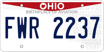 OH license plate FWR2237