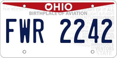 OH license plate FWR2242