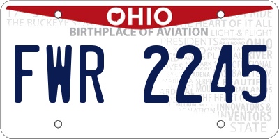 OH license plate FWR2245