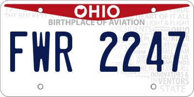 OH license plate FWR2247